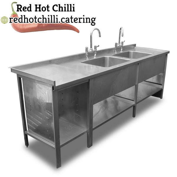 2.6m Double Stainless Steel Sink  (Ref: 1274)