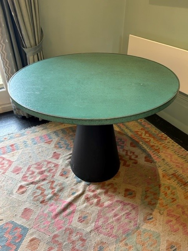 Round copper topped table for sale