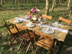 Folding rustic wooden wedding chairs