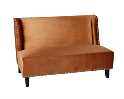 Rust Velvet Sofa