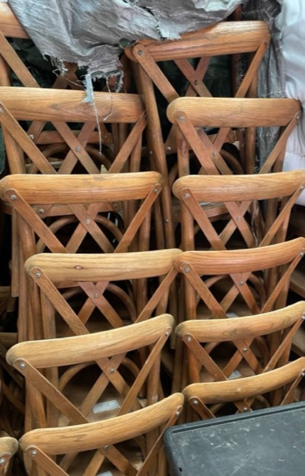 Cross back chairs in oak for sale