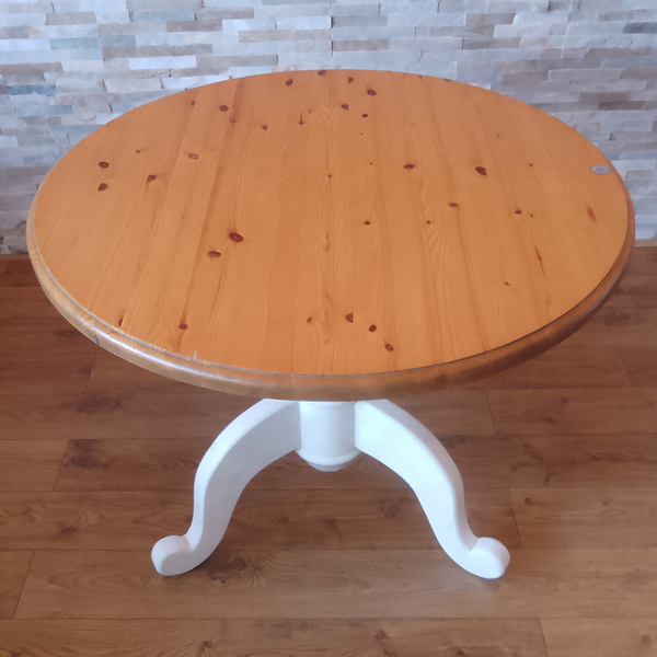 Rustic Round Pine Table