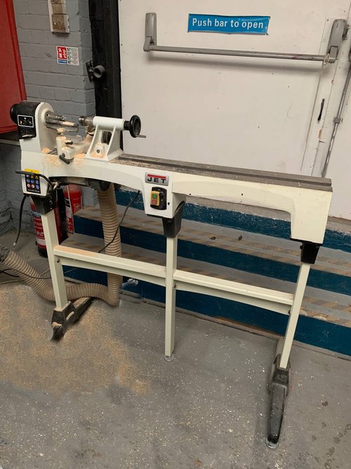 Jet woodworking lathe with bed extention Jet woodworking lathe with bed extention