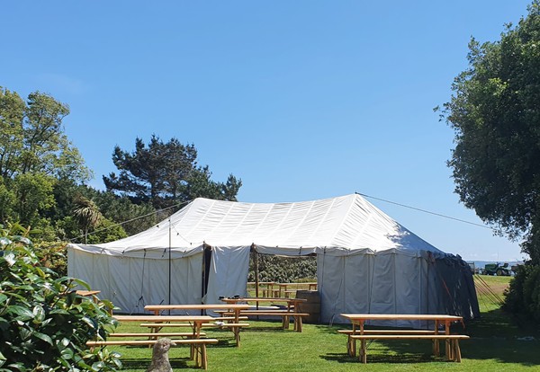 20ft x 40ft canvas marquee with Moroccan Lining
