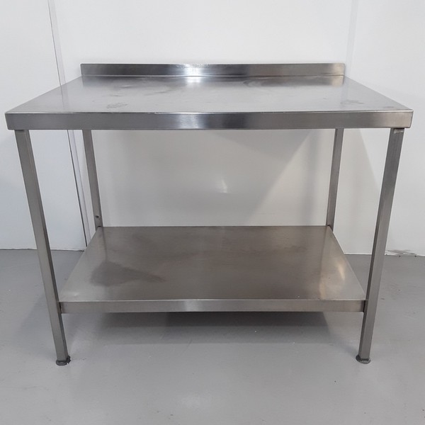 1.21m x 0.77m stainless steel table