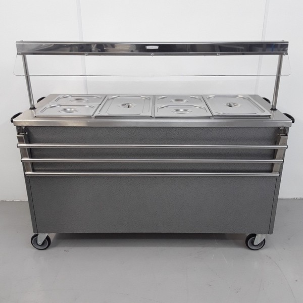 Serving trolly with tray slide