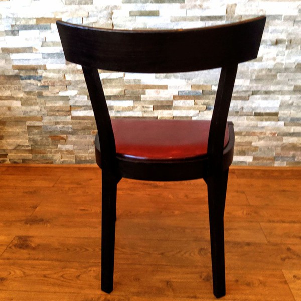 Oak Chair with Faux Leather Seat