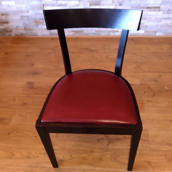 Oak Chair with Faux Leather Seat for sale
