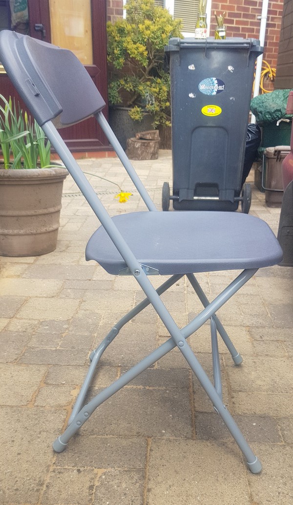 60x Grey Plastic Folding Chairs (Designed for Stacking) - Gloucester, Gloucestershire 2