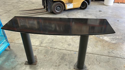 Curved Black Marble Window Poseur Table Curved Black Marble Window Poseur Table