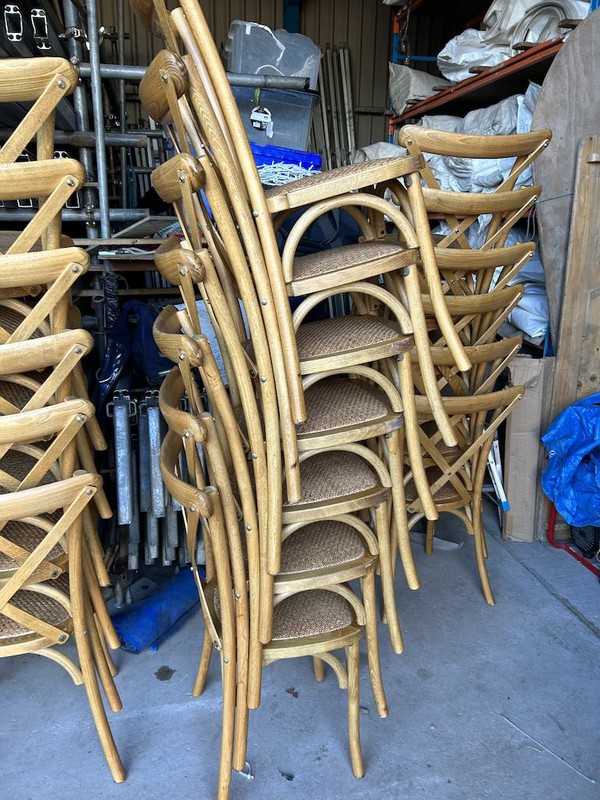 Stacking Cross Back Chairs