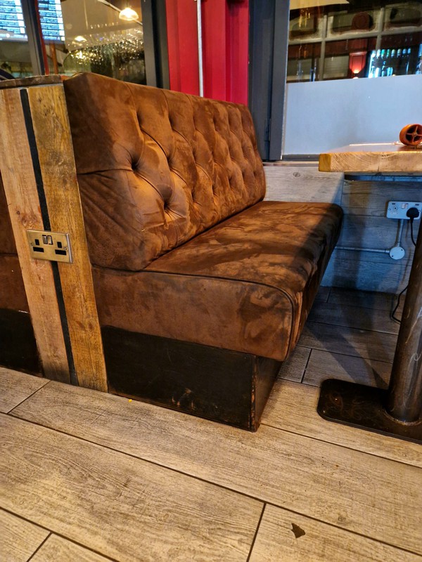 Leather Nubuck banquette seating