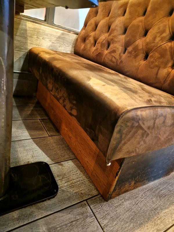 Secondhand leather bench seating for sale