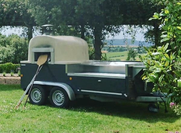 wood fired pizza oven trailer for events