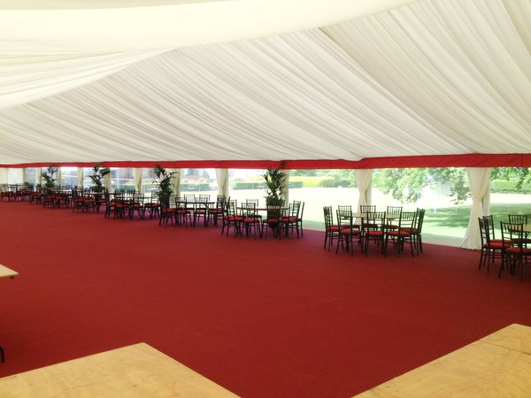 12m Marquee lining for sale Ivory pleated