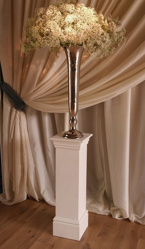 Bests Silver Fluted Vases (approx 77cm tall) for table centres/displays