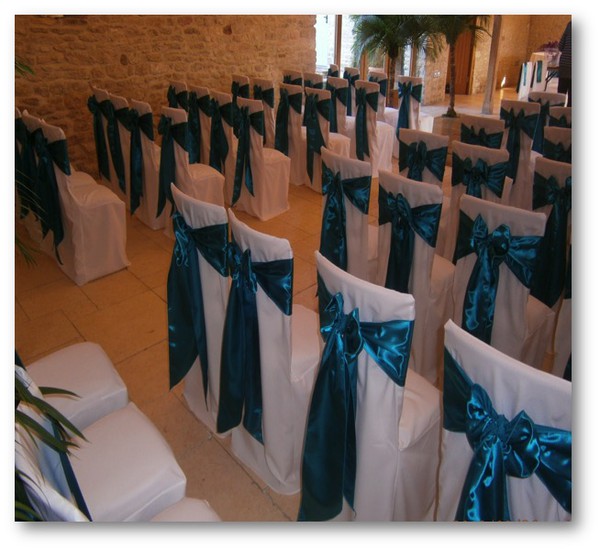 White chair covers with square tops