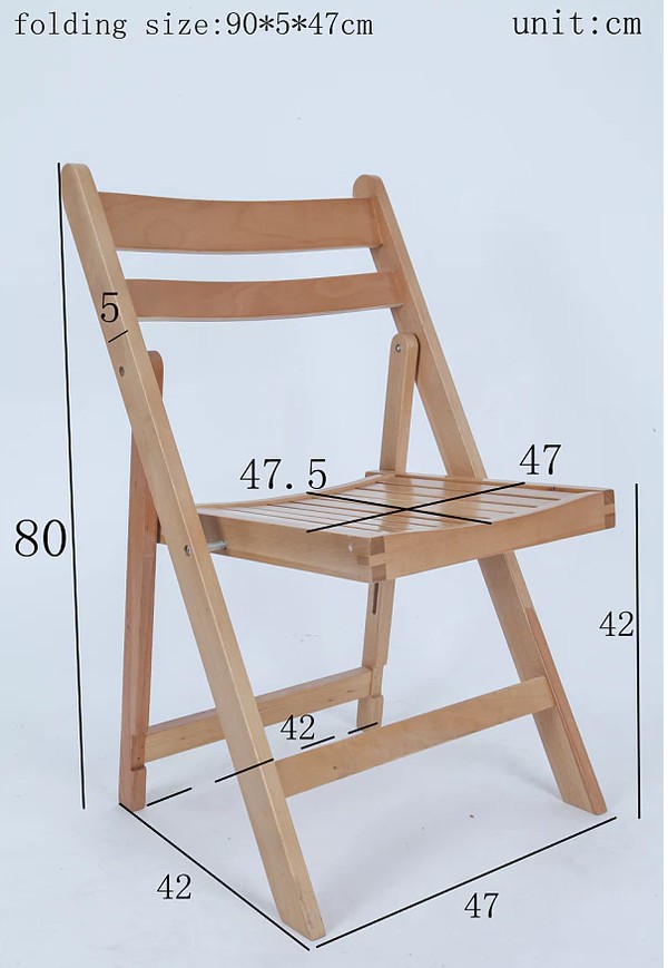 Midsomer Maxi Folding Wooden Chair dimensions