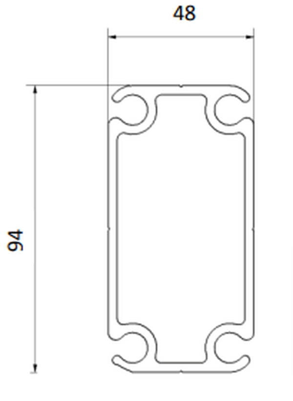 Tectonics 94mm x 48mm aluminium profile