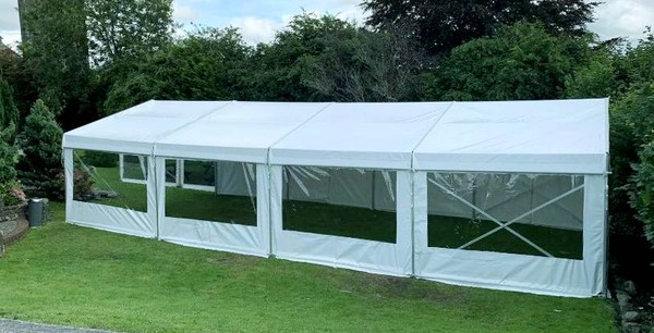 6m x 12m framed marquee with panoramic windows