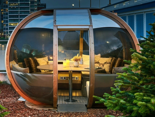 Garden pod at night Garden pod at night