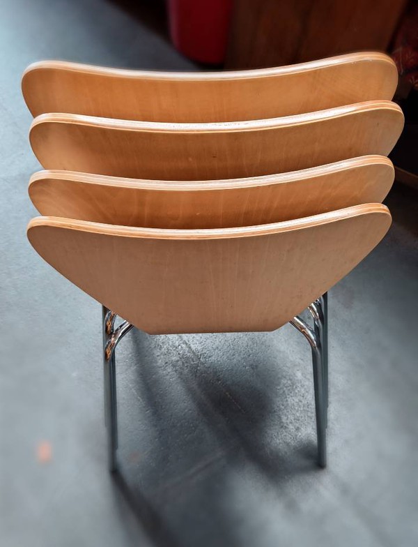 Stacking cafe chairs