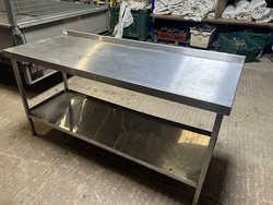 Secondhand 2x 1.8m Stainless Steel Tables For Sale