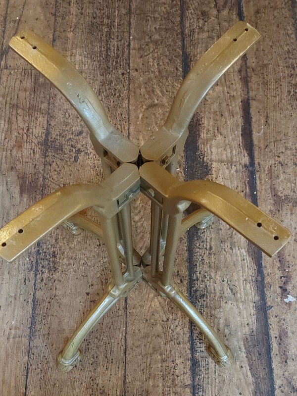 Secondhand Bolero Style Cast Iron Gold Table Legs For Sale