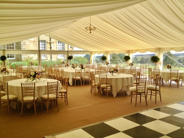 24m x 12m marquee with full floor and lining