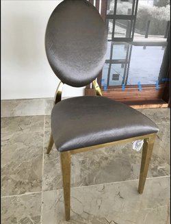 Silver Grey Dior Chairs with Gold Frame
