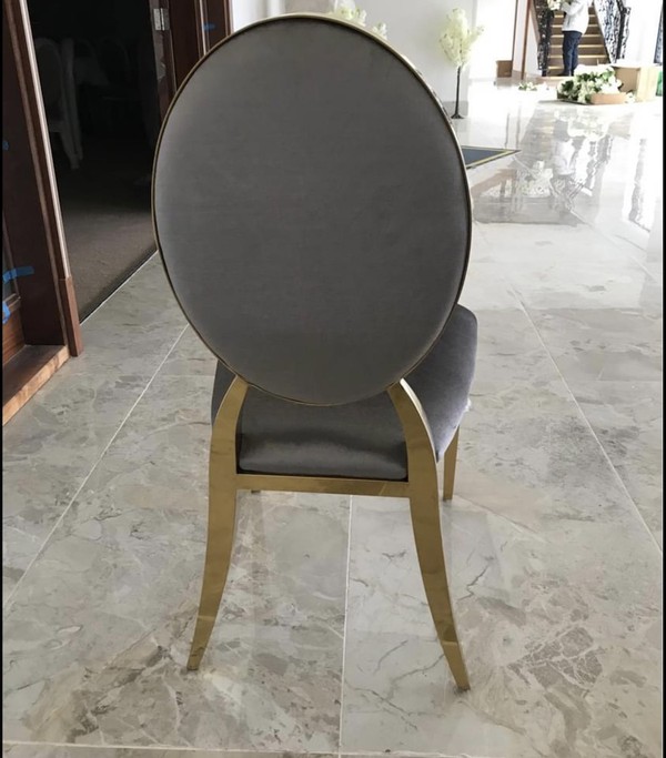 Silver Grey Dior Chairs with Oval Back