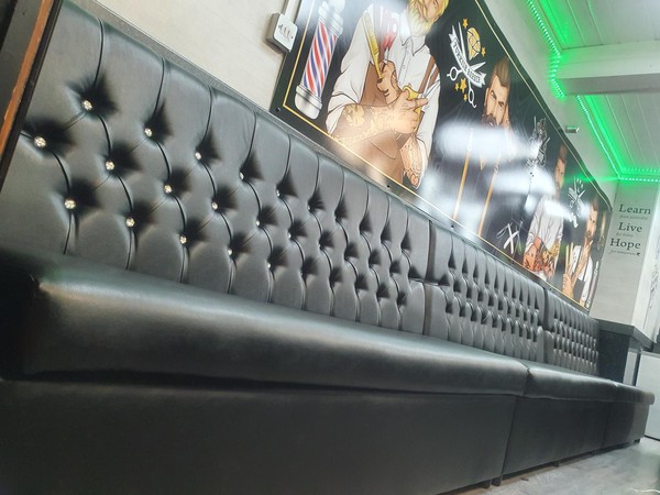 Faux Leather banquette seating for sale