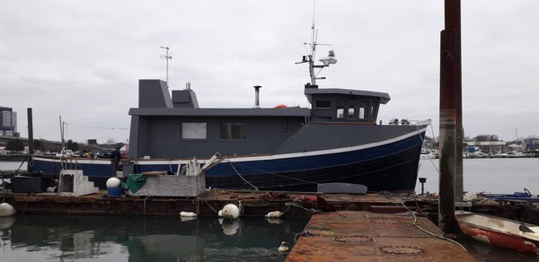 Converted trawler house boat