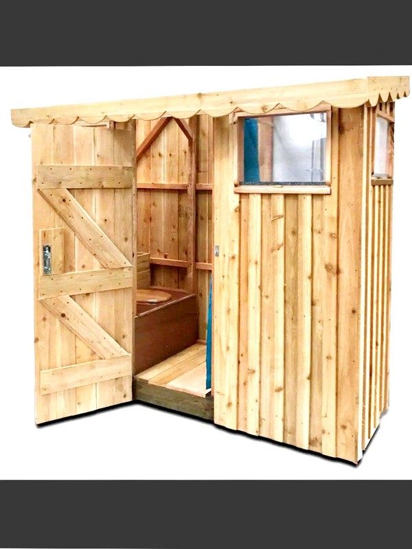 Composting toilet and shower block