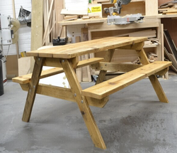 Solid wooden picnic bench for sale