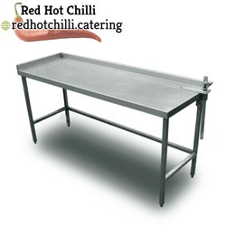 Stainless steel table with upstand