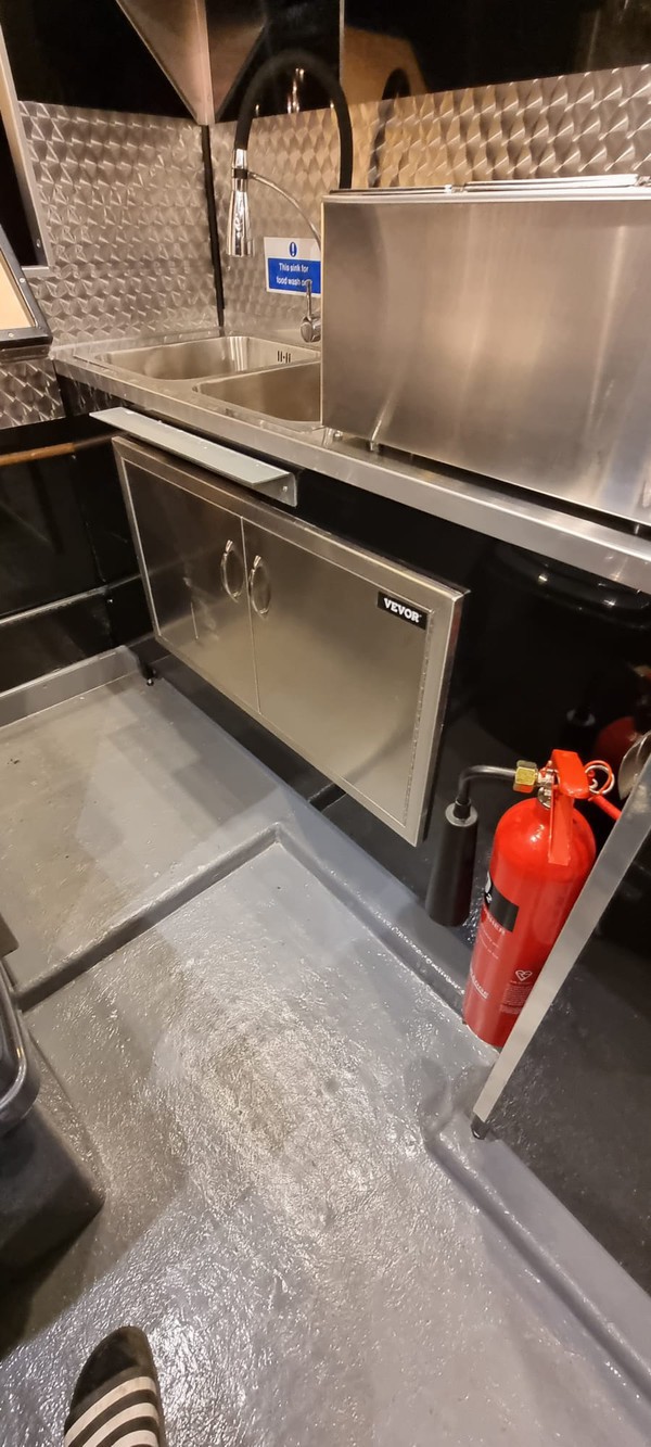 Catering trailer with none slip floor