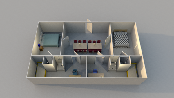 Portable accommodation articulated trailer Portable accommodation articulated trailer