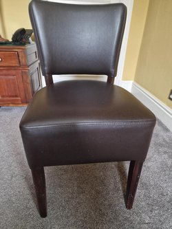 Brown Bistro Faux Leather Chairs