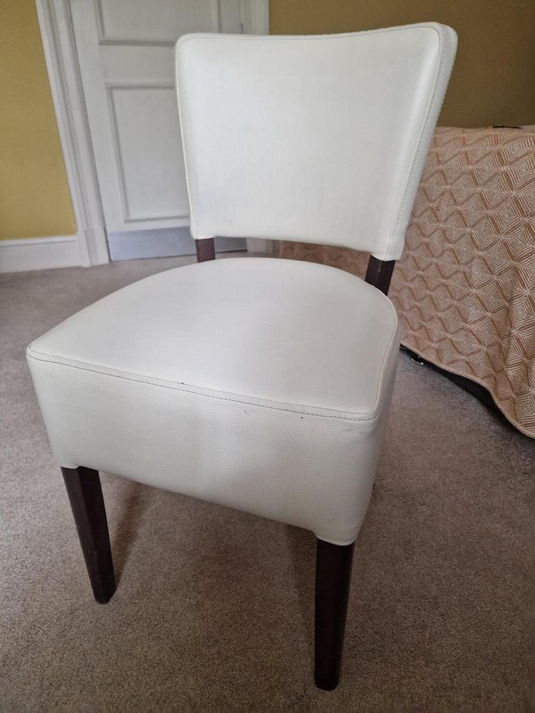 White Faux Leather Chairs