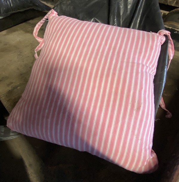 Pink Candy Stripe Seat / Chair Cushions