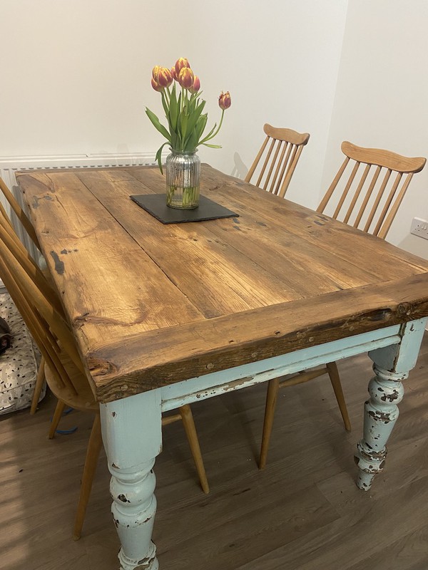 Distressed Shabby Chic Table and Ercol Chairs