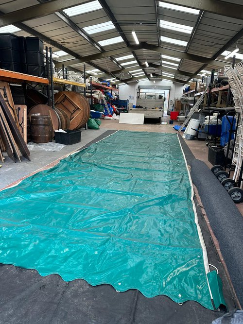 Green 9m x 3m framed marquee roof for sale Green 9m x 3m framed marquee roof for sale