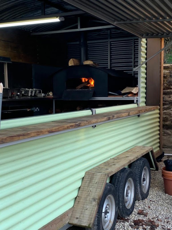 Secondhand Used Mobile Catering Trailer with Wood Fired Pizza Oven