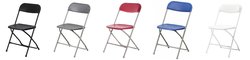 NEW Plastic Folding Samsonite Style Chairs in 5 Colours