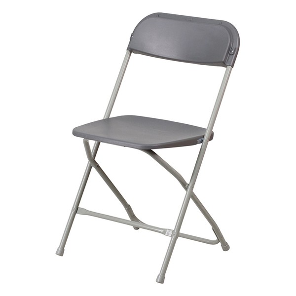 Grey NEW Plastic Folding Samsonite Style Chairs