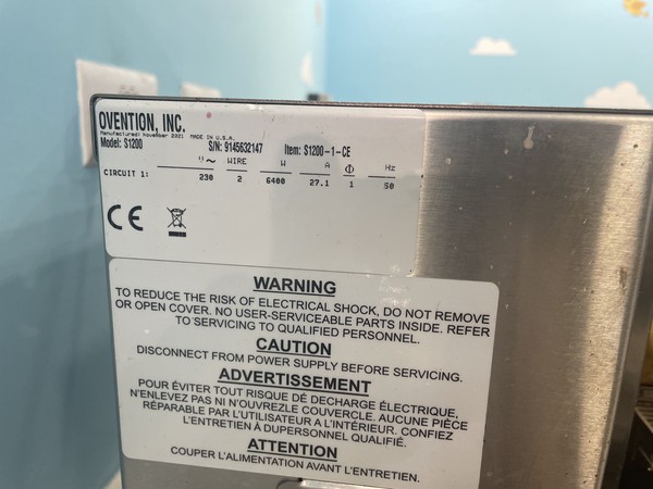 Ovention S1200 Conveyor Oven or Closed Oven Ventless High Speed For Sale