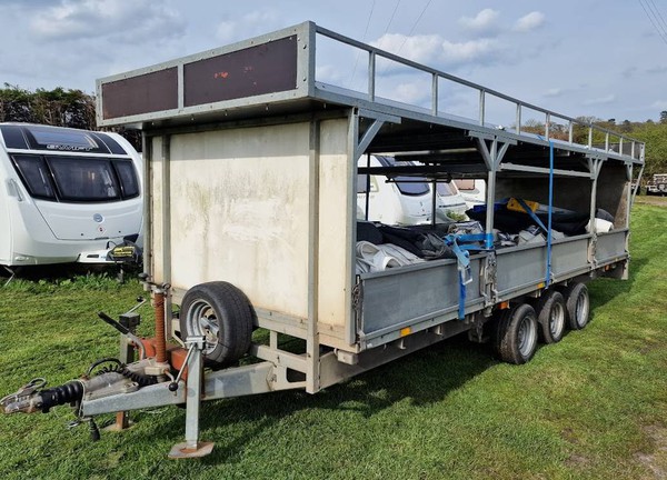 Double deck marquee frame trailer