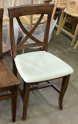 Cream Seat Wooden Cross Backed Chairs