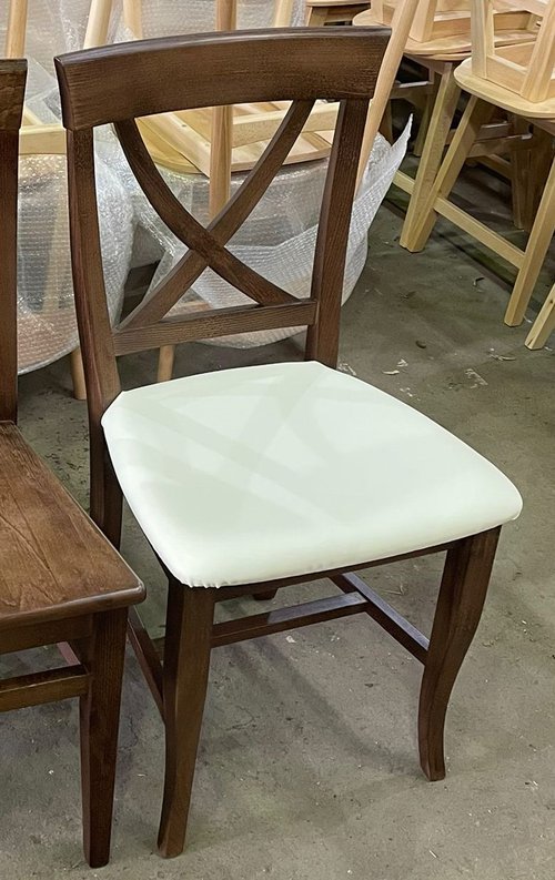 Cream Seat Wooden Cross Backed Chairs Cream Seat Wooden Cross Backed Chairs